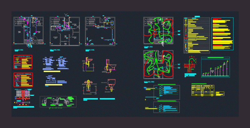 Facilities Houses DWG Block for AutoCAD