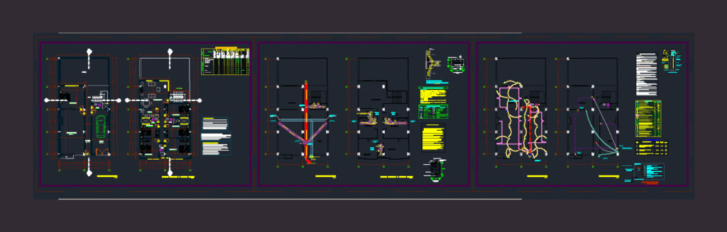 Facilities Houses DWG Block for AutoCAD