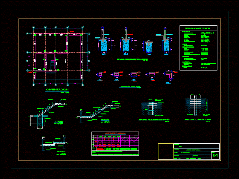 Family Foundations DWG Detail for AutoCAD