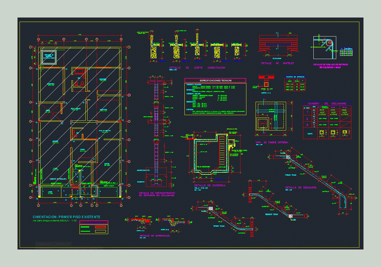 Family Structure Seismoresistant DWG Detail for AutoCAD • Designs CAD