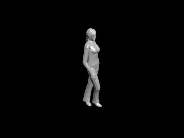 3D Low Poly Walking Woman for 3D Studio Max