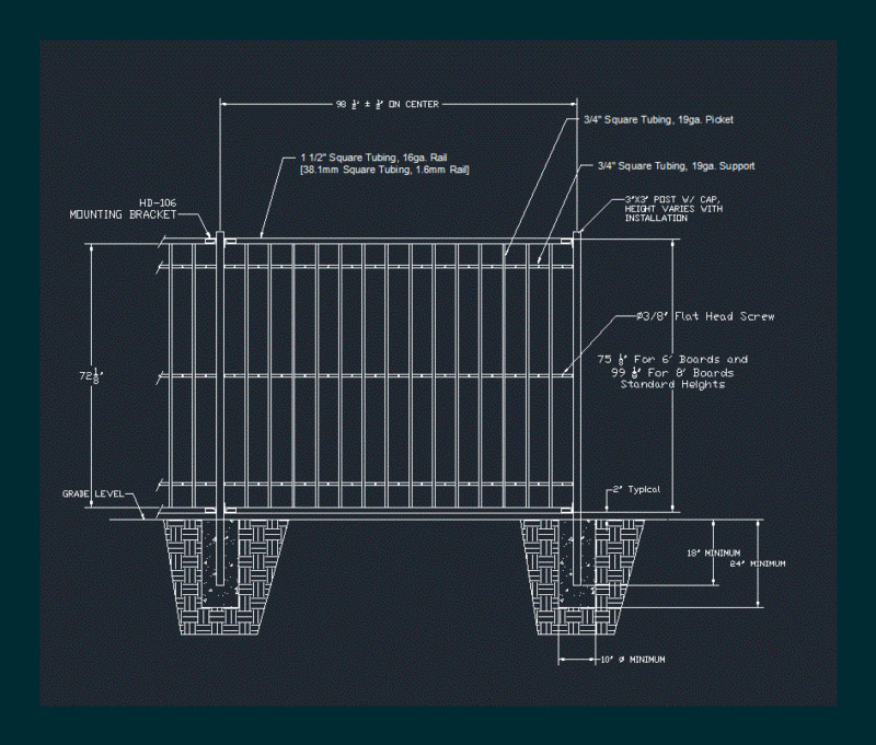 Fence DWG Detail for AutoCAD