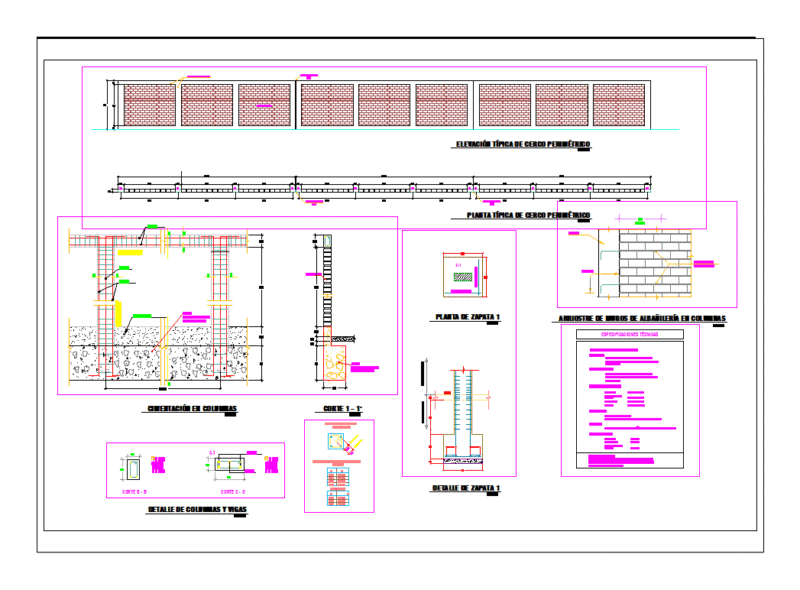 Fence Perimetric DWG Detail for AutoCAD
