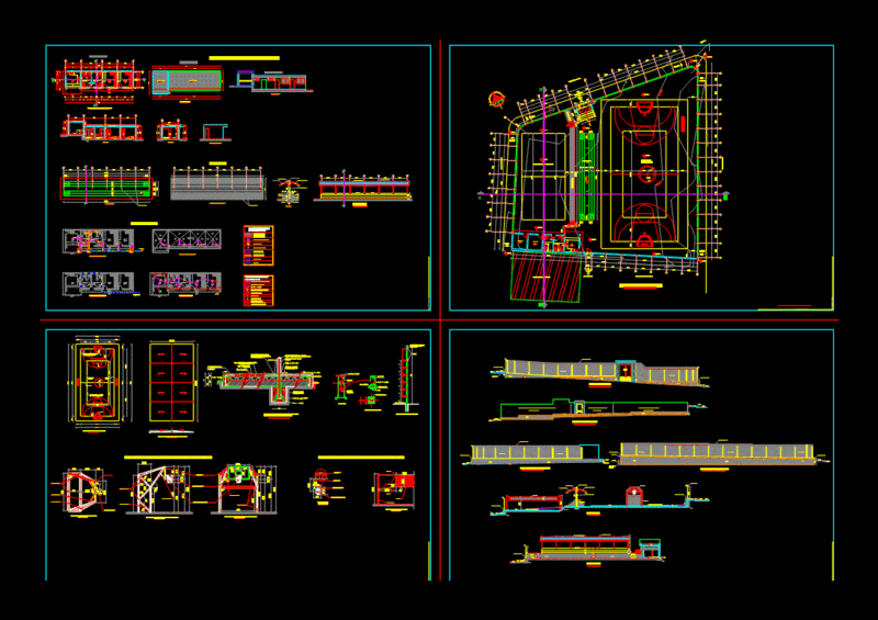 Field Bleachers DWG Block for AutoCAD
