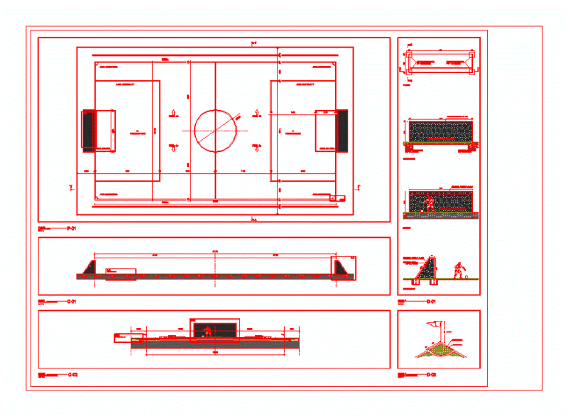 Field Synthetic 20×35 DWG Detail for AutoCAD