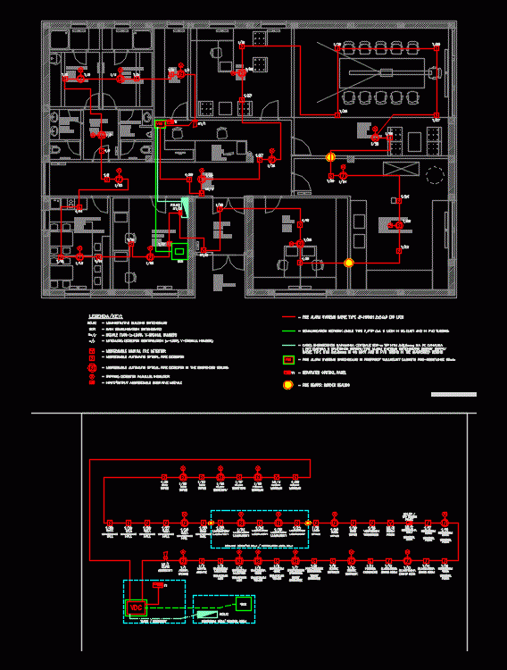 Fire Alarm System - Office Building DWG Block for AutoCAD • Designs CAD