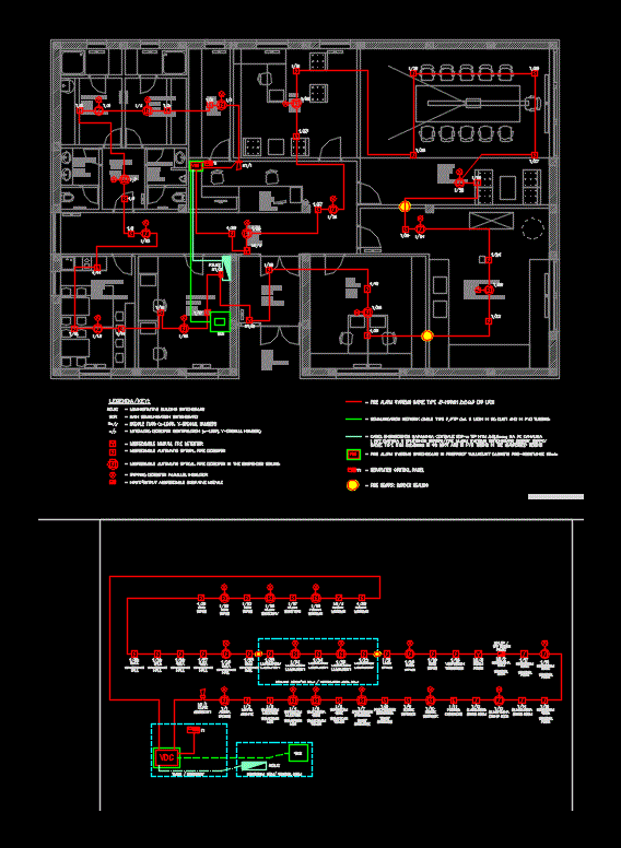 Fire Alarm System - Office Building DWG Block for AutoCAD 