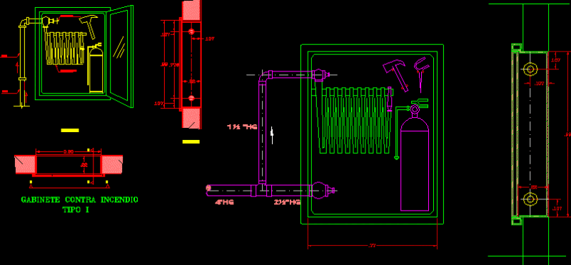 Fire Cabinets DWG Block for AutoCAD
