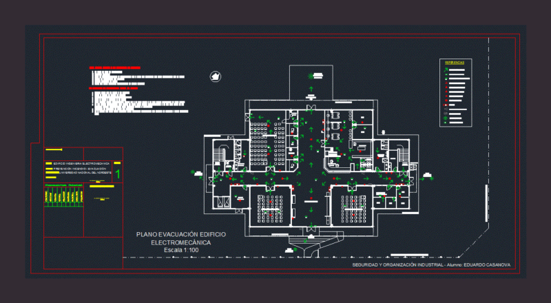 Fire Evacuation Plan DWG Plan for AutoCAD