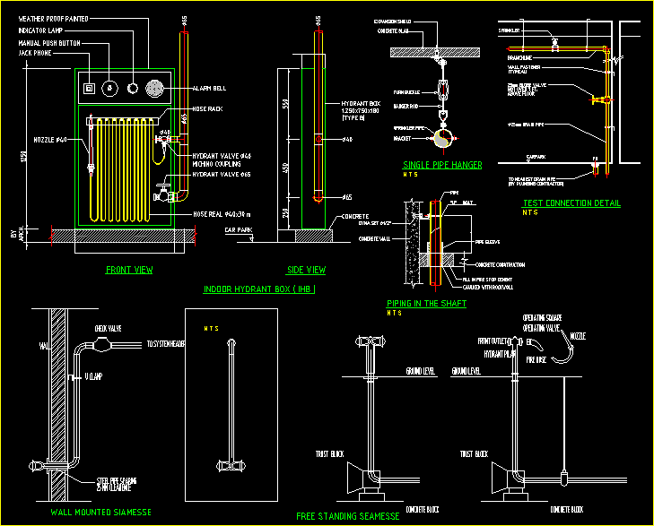 Fire Hydrant Detail DWG Detail for AutoCAD • Designs CAD power plant schematic symbols 