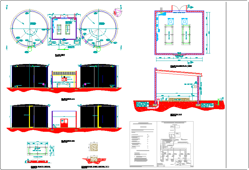 Pump house electrical assembly and plumbing details dwg file - Cadbull