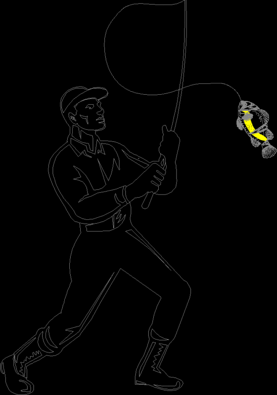 Fisherman DWG Block for AutoCAD