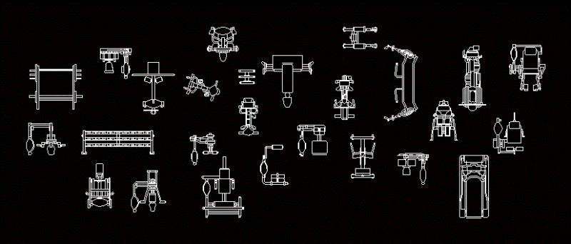 Fitness Equipment Furniture DWG Block for AutoCAD