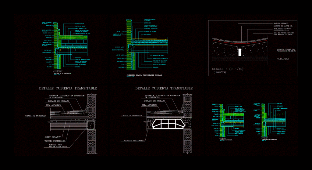 Flat Roofs DWG Section for AutoCAD