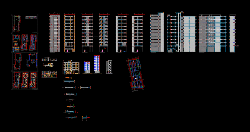 Flat Structures Building DWG Detail for AutoCAD