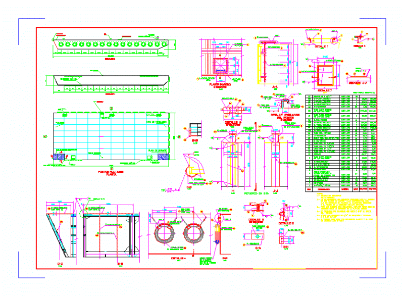 Floating Ponton DWG Block for AutoCAD