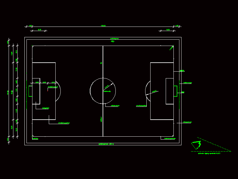 Football Field 2d Dwg Detail For Autocad Designs Cad