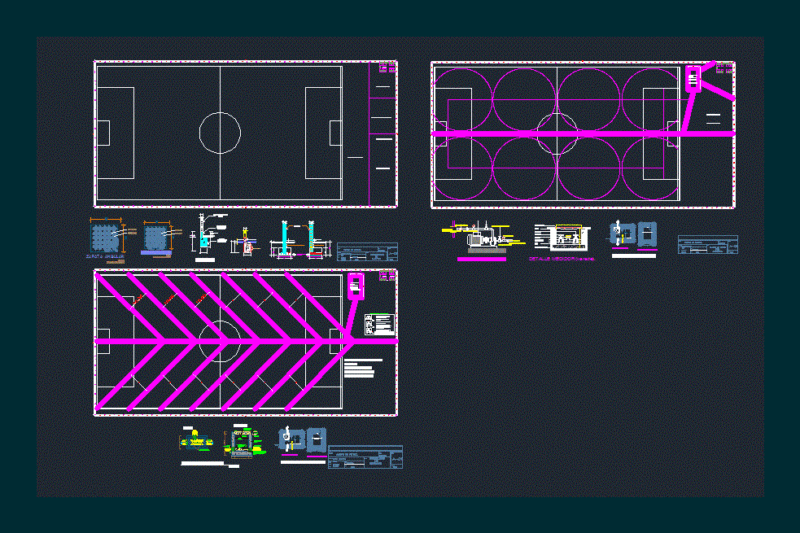 Football Field DWG Model for AutoCAD