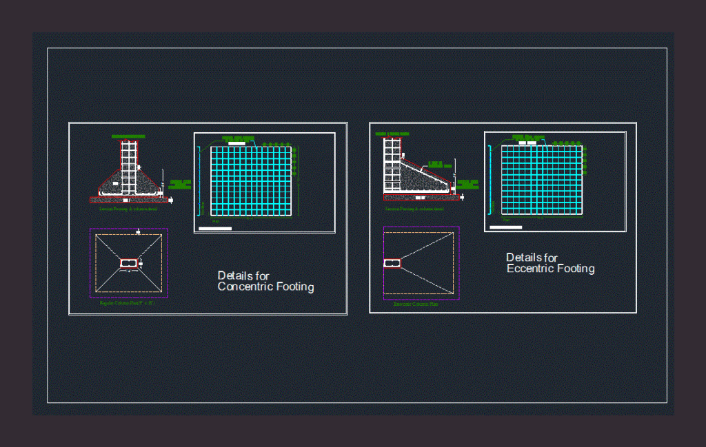 Footing Details 2 – D DWG Detail for AutoCAD