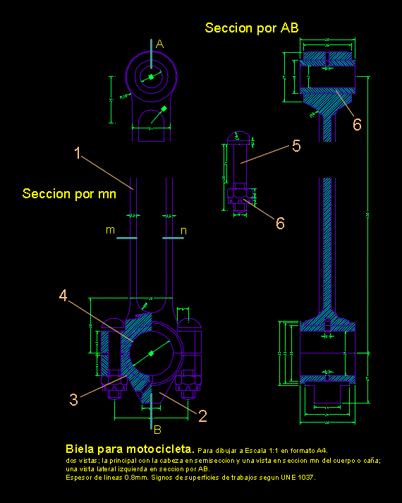 For Moto Biela 2d Dwg Detail For Autocad Designs Cad