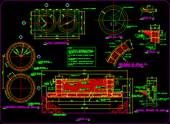 Foundation – Silos DWG Detail for AutoCAD – Designs CAD electrical plan example pictures 