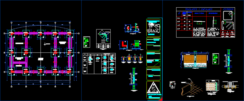 Structural Foundation Details and Footing Plan DWG