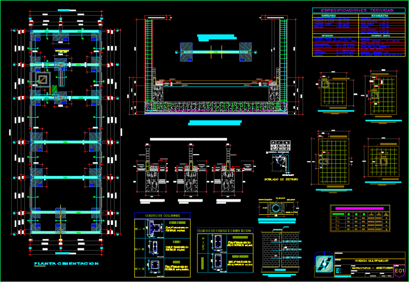 Foundation Multifamily Housing DWG Block for AutoCAD