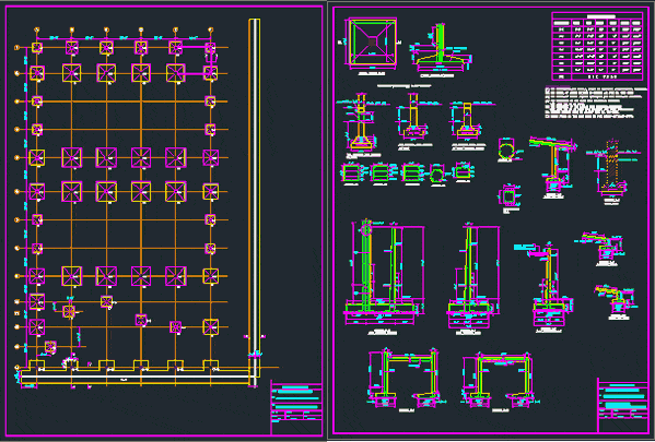 Foundation Plan For Automobile Showroom Store DWG Plan for 