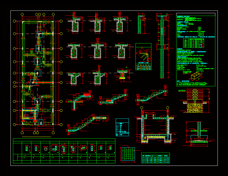 Foundation Plan Project DWG Full Project for AutoCAD