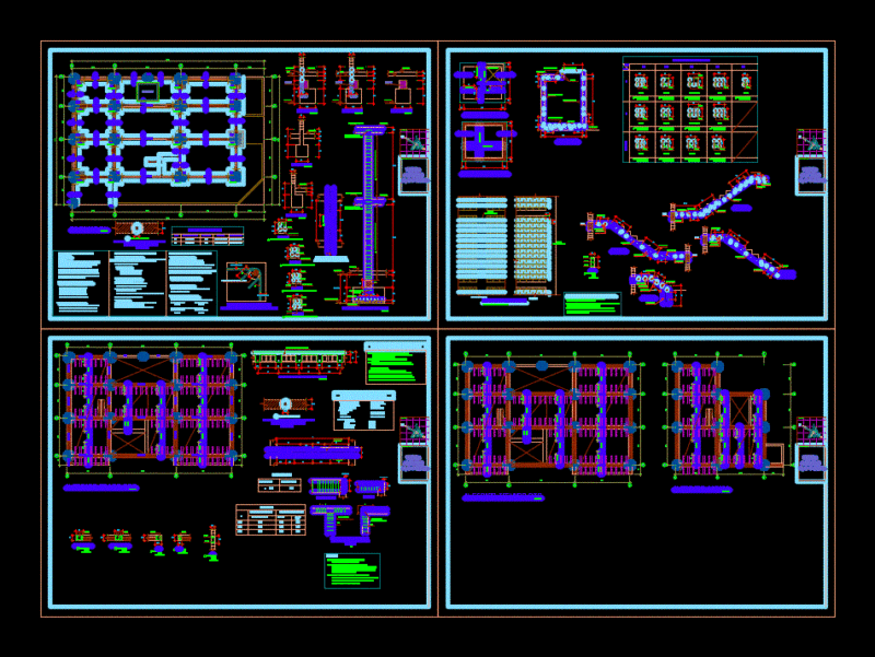 Foundation Plans Lightened Structures DWG Plan for AutoCAD
