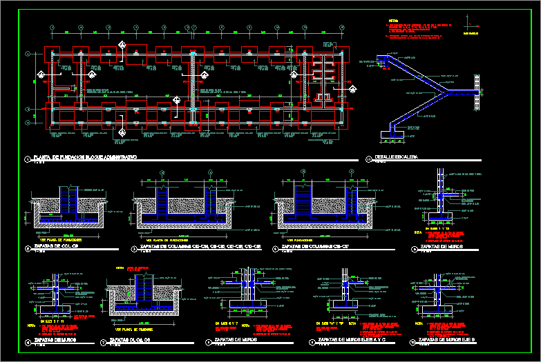 Foundations - Footing Details DWG Detail for AutoCAD • Designs CAD