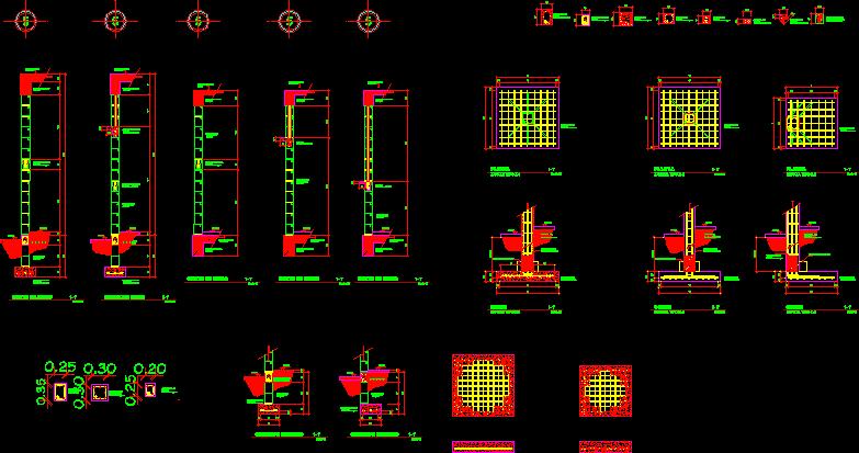 Foundations Footings Column Wall Sections Dwg Section For Autocad
