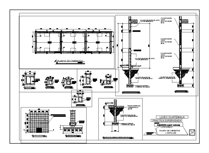 Foundations And Details DWG Detail for AutoCAD