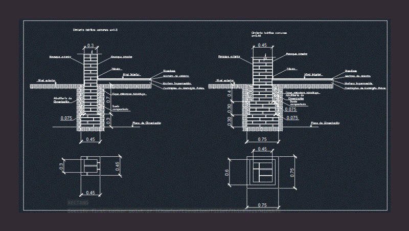 Foundations Common Bricks DWG Block for AutoCAD