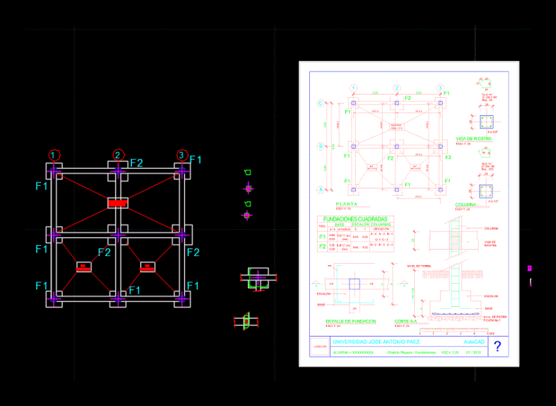Foundations DWG Detail for AutoCAD