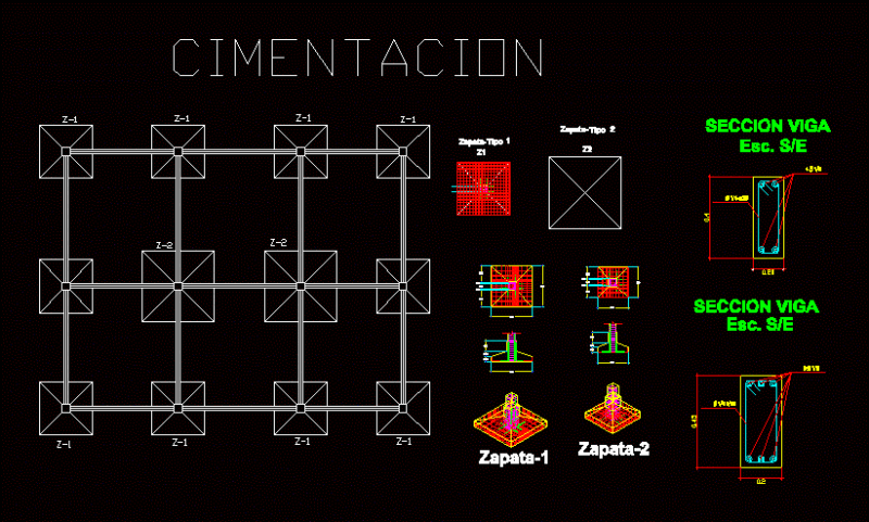 Foundations DWG Plan for AutoCAD
