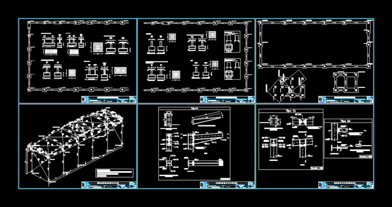 Foundations Of Galpon DWG Block for AutoCAD