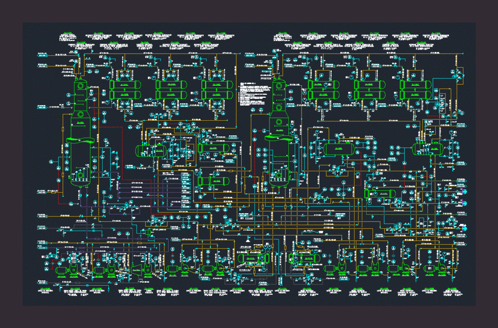 Fractionation Plant DWG Block for AutoCAD