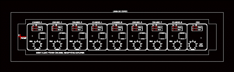 Front Panel Speaker DWG Elevation for AutoCAD