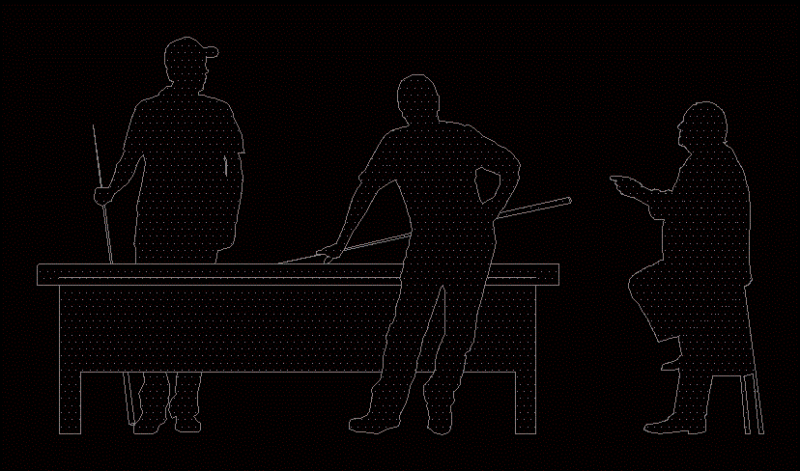 Game Of Billiards DWG Block for AutoCAD