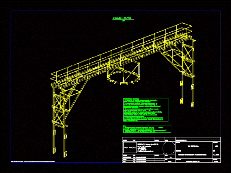 Gangway Steel Silos View 2D DWG Elevation for AutoCAD