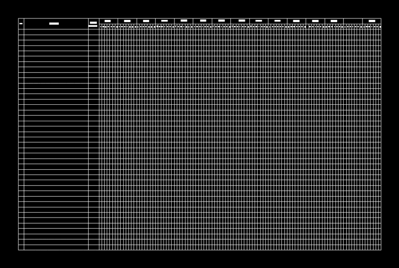Gantt Chart DWG Block for AutoCAD