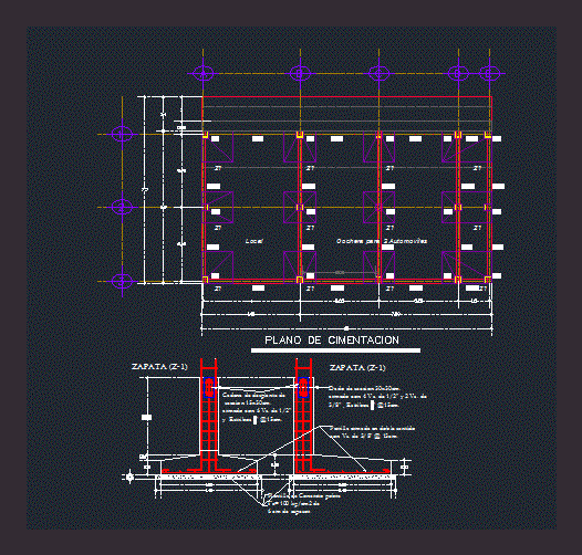 Garage - Isolated Footing Foundations DWG Section for AutoCAD • Designs CAD