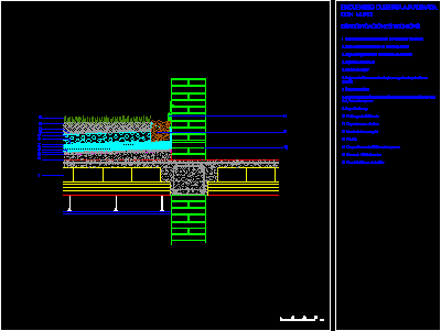 Garden Roof Connection With Wall DWG Detail for AutoCAD 