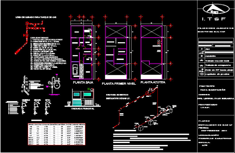 Gas Instalation – Housing DWG Section for AutoCAD