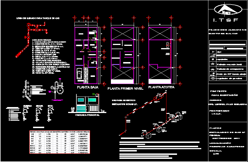 Gas Instalation – Housing DWG Section for AutoCAD 