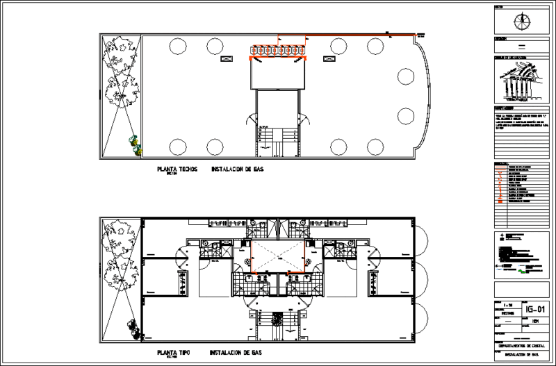 Gas Installation, Crystal Apartments DWG Block for AutoCAD
