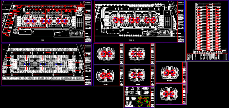 Gas Installation In Apartment Tower, 12 Units Per Floor DWG Detail for AutoCAD