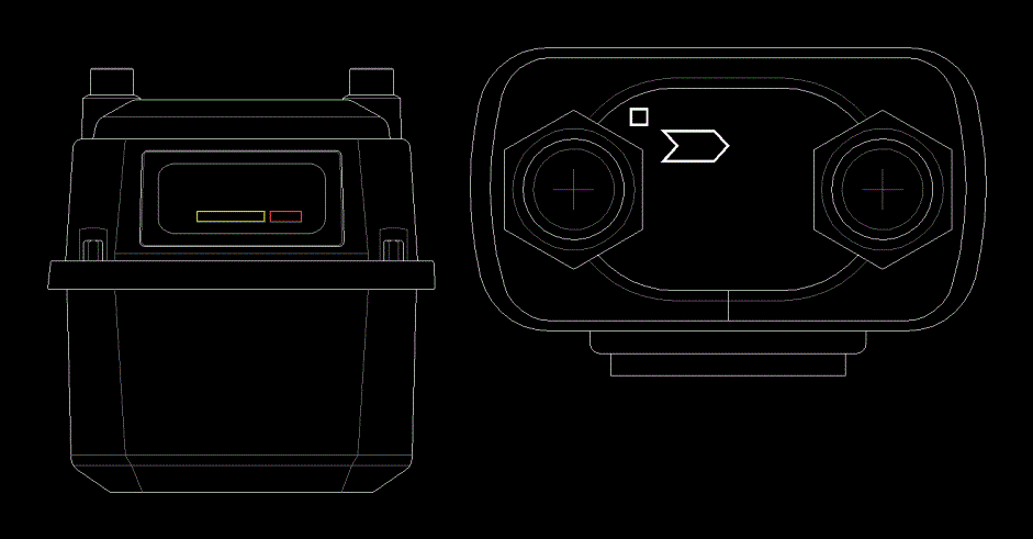 Gas Meter 2D DWG Elevation for AutoCAD • Designs CAD