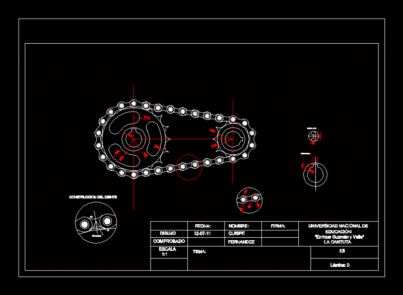 Gear 2D DWG Detail for AutoCAD